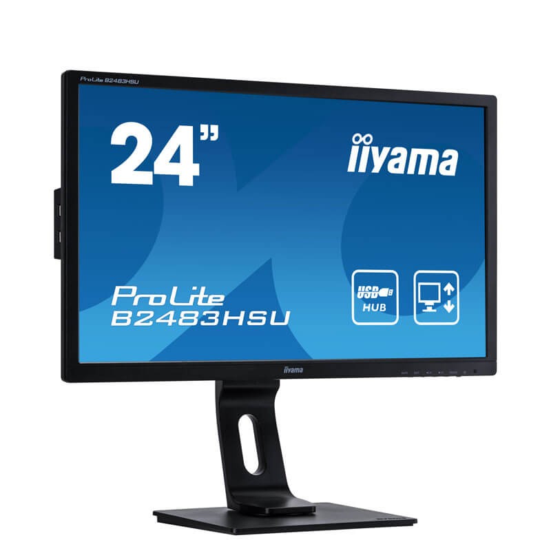 Monitor LED Iiyama ProLite B2483HSU-B1DP, 24 inci Full HD