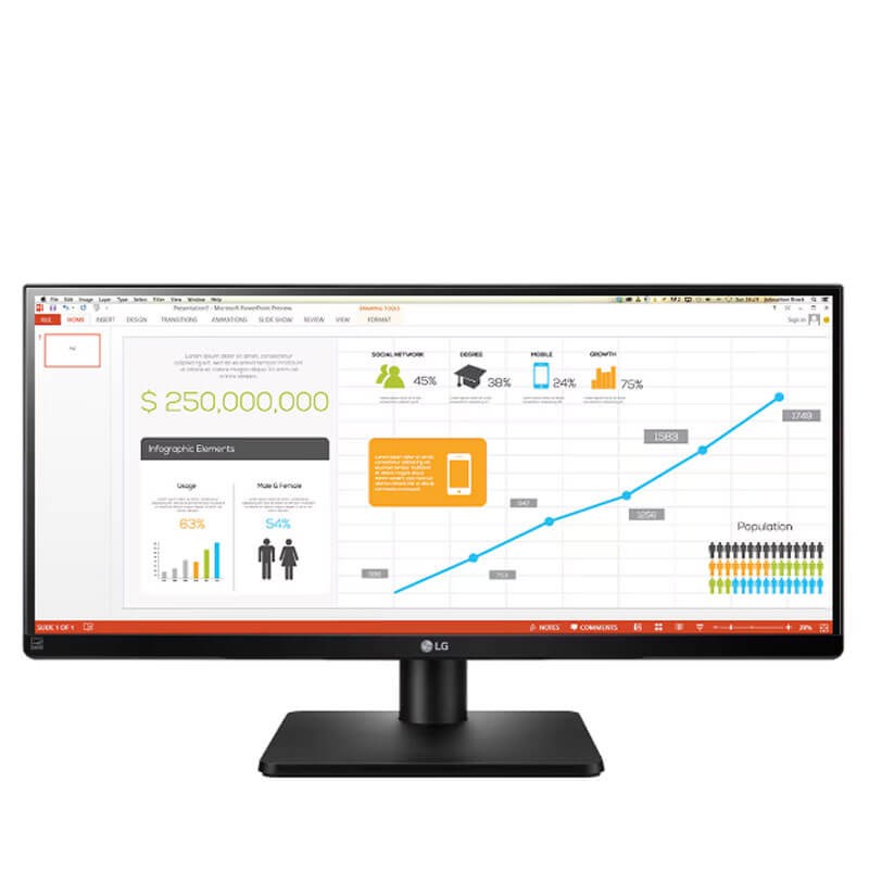 Monitor LED LG 29UB67-B, 29 inci Full HD UltraWide, 2560 x 1080p, Panel IPS