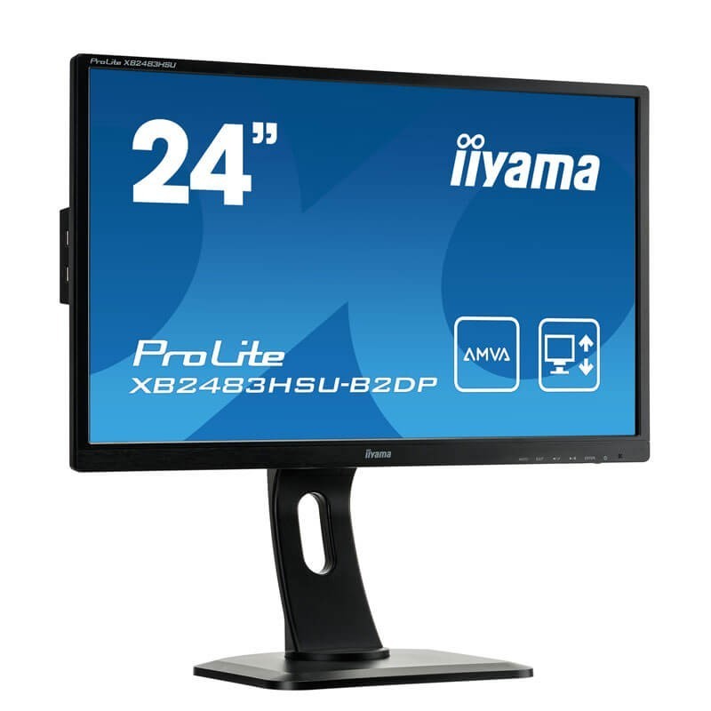 Monitor LED second hand Iiyama ProLite XB2483HSU-B2DP, 24 inci Full HD, Grad B